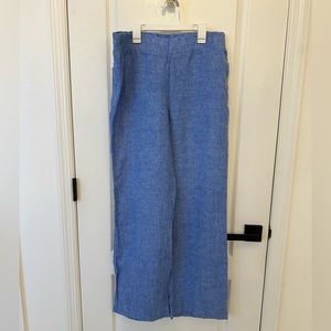 Lilly Pulitzer 31" Deri Linen Palazzo Pant Beckon Blue X Sea Salt Blue